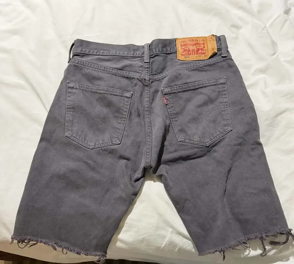 Levi's 501 Original Grey Denim Cut-Off Shorts